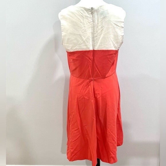 Orange peach and white sunrise color block dress size 12 - Picture 2 of 4